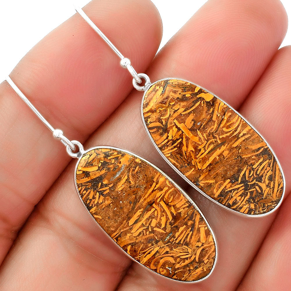 Natural Coquina Fossil Jasper India Earrings E-1001 SDE62456