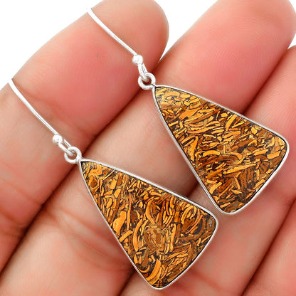 Natural Coquina Fossil Jasper India Earrings E-1001 SDE62465