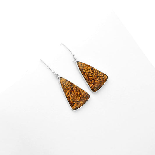 Natural Coquina Fossil Jasper India Earrings E-1001 SDE62465