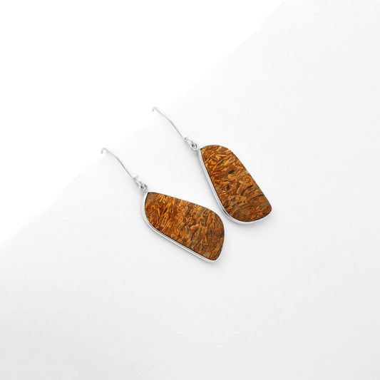 Natural Coquina Fossil Jasper India Earrings E-1001 SDE62470
