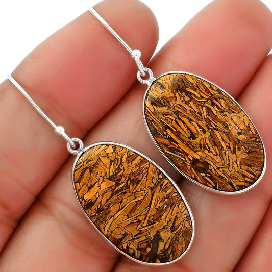 Natural Coquina Fossil Jasper India Earrings E-1001 SDE62471