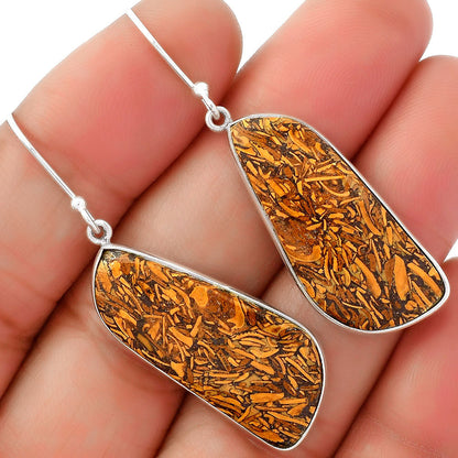 Natural Coquina Fossil Jasper India Earrings E-1001 SDE62473