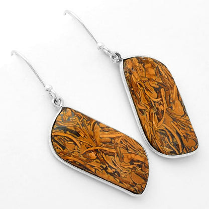 Natural Coquina Fossil Jasper India Earrings E-1001 SDE62476
