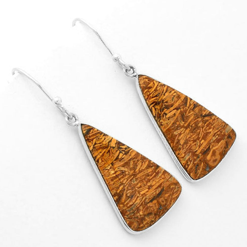 Natural Coquina Fossil Jasper India Earrings E-1001 SDE62477