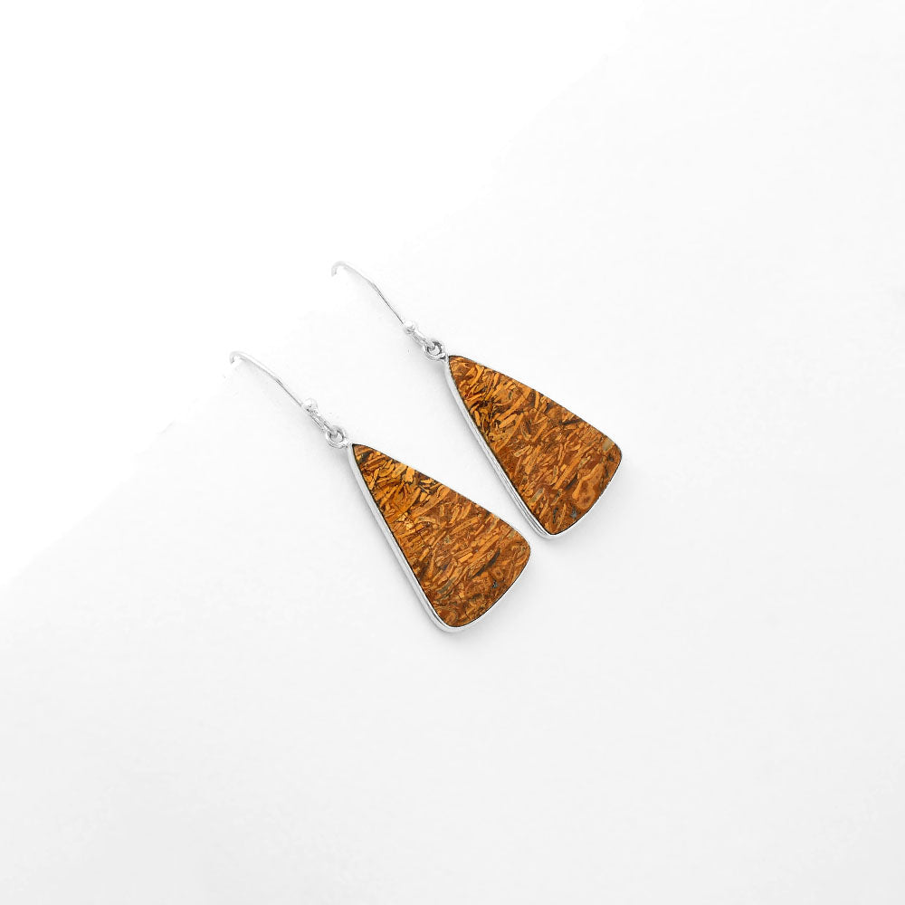 Natural Coquina Fossil Jasper India Earrings E-1001 SDE62477