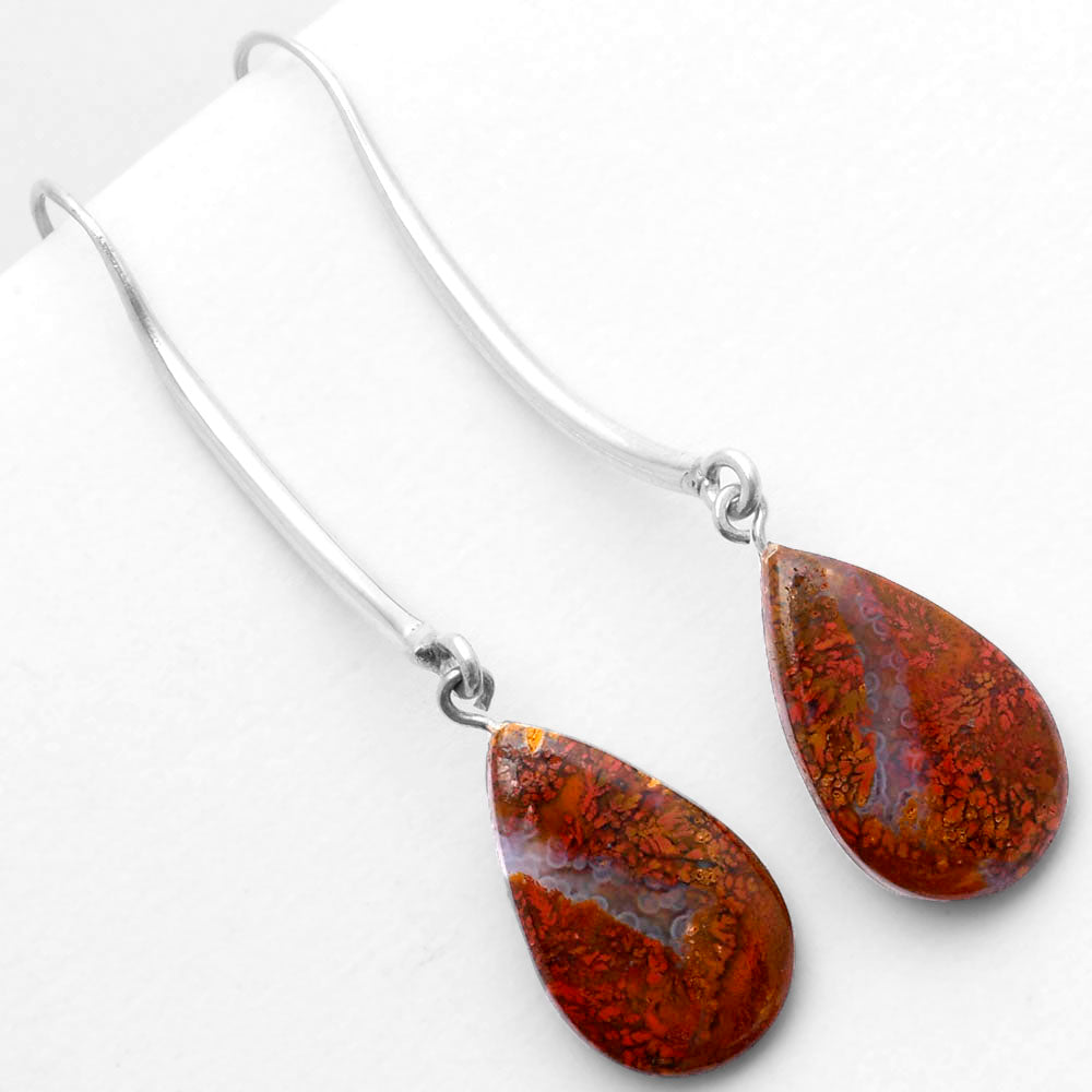 Natural Red Moss Agate Earrings E-1095 SDE62696