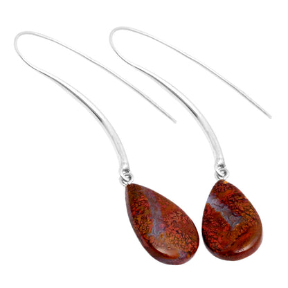 Natural Red Moss Agate Earrings E-1095 SDE62696