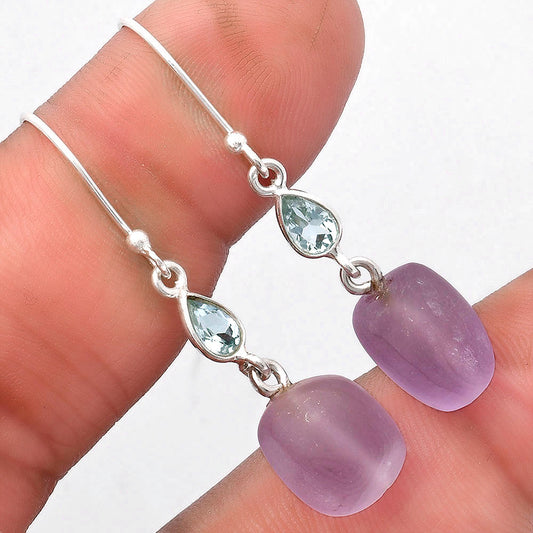 Amethyst - Brazil & Sky Blue Topaz Earrings E-1011 SDE62725