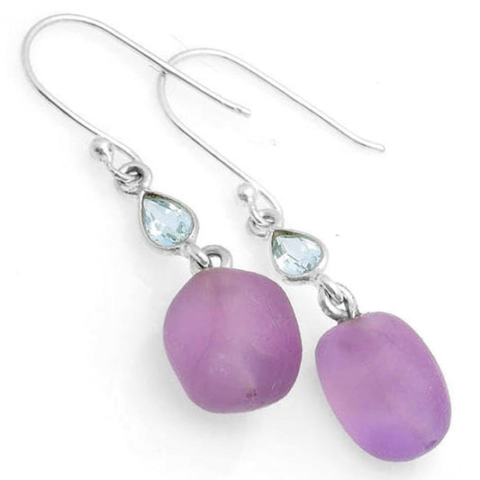 Amethyst - Brazil & Sky Blue Topaz Earrings E-1011 SDE62725
