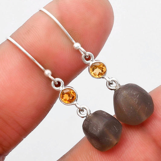 Smoky Quartz - Brazil & Citrine Earrings E-1011 SDE62742