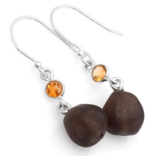 Smoky Quartz - Brazil & Citrine Earrings E-1011 SDE62742