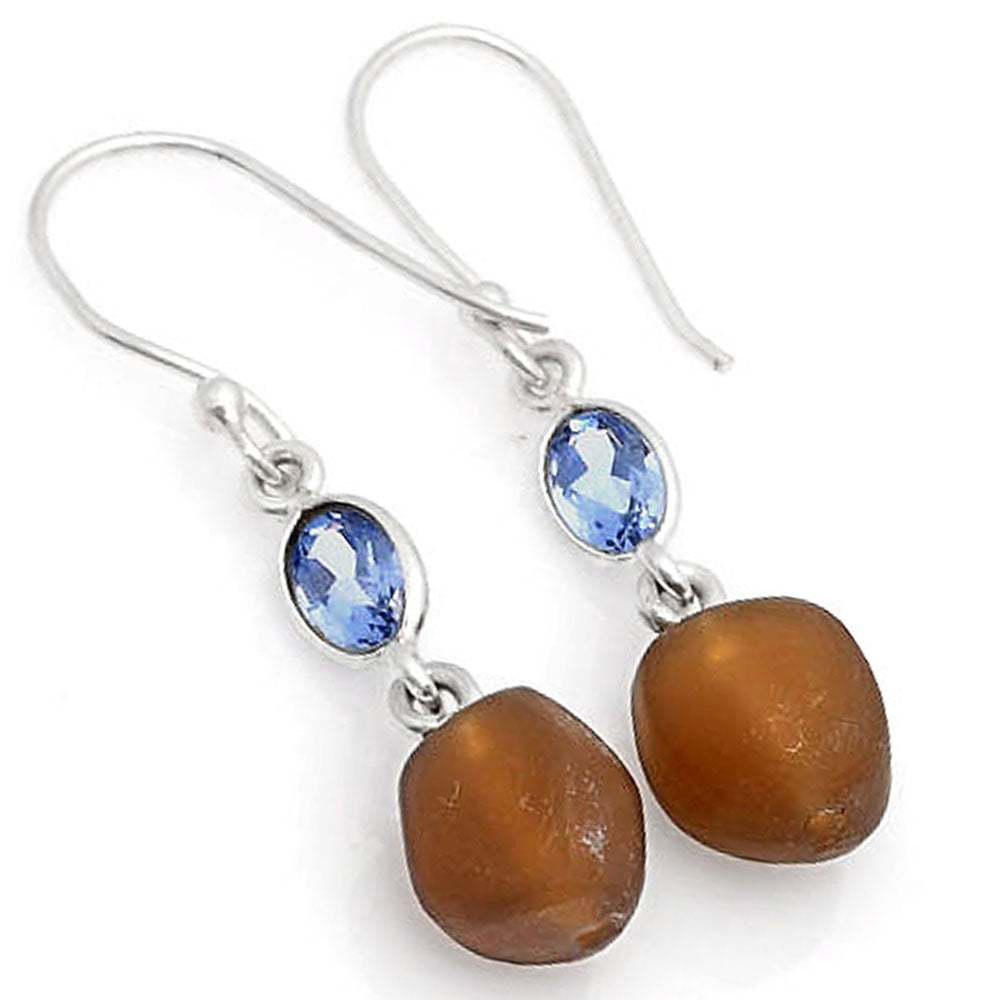Smoky Quartz - Brazil & Tanzanite Earrings E-1011 SDE62752
