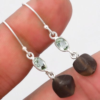 Smoky Quartz - Brazil & Prasiolite Earrings E-1011 SDE62771