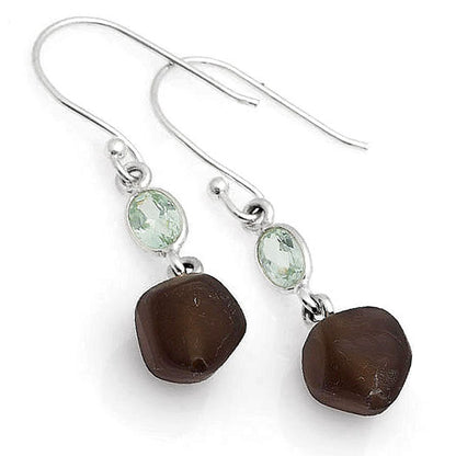 Smoky Quartz - Brazil & Prasiolite Earrings E-1011 SDE62771