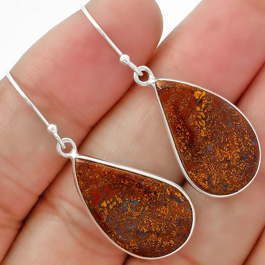 Natural Red Moss Agate Earrings E-1001 SDE62978