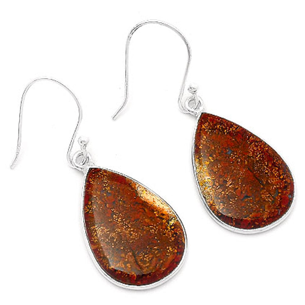 Natural Red Moss Agate Earrings E-1001 SDE62987