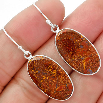 Natural Red Moss Agate Earrings E-1001 SDE62989