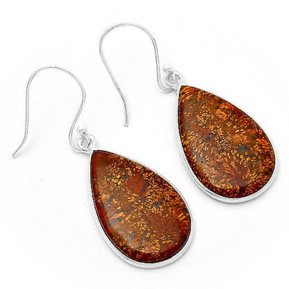 Natural Red Moss Agate Earrings E-1001 SDE63087
