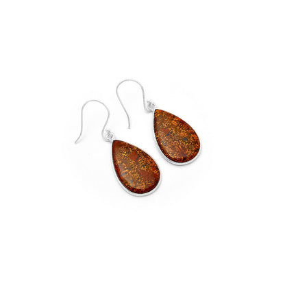Natural Red Moss Agate Earrings E-1001 SDE63087