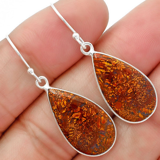 Natural Red Moss Agate Earrings E-1001 SDE63184