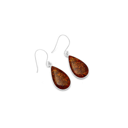 Natural Red Moss Agate Earrings E-1001 SDE63184
