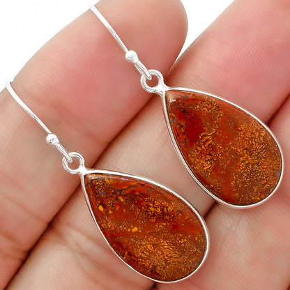 Natural Red Moss Agate Earrings E-1001 SDE63203