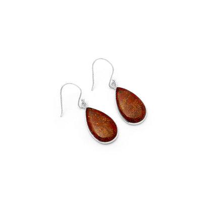 Natural Red Moss Agate Earrings E-1001 SDE63203