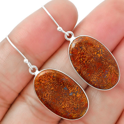 Natural Red Moss Agate Earrings E-1001 SDE63289
