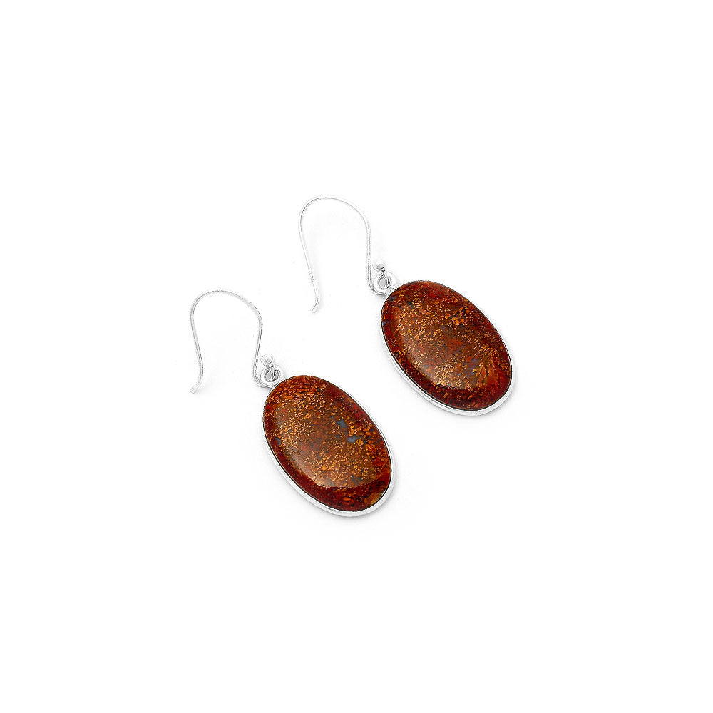 Natural Red Moss Agate Earrings E-1001 SDE63289