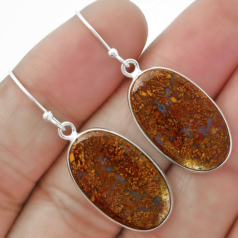 Natural Red Moss Agate Earrings E-1001 SDE63302