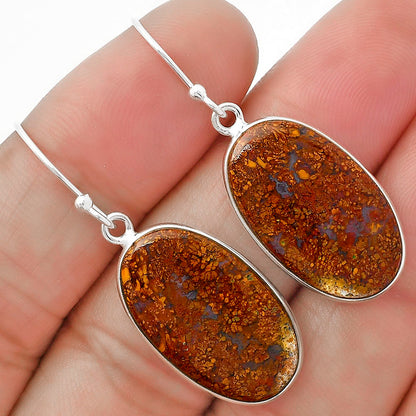 Natural Red Moss Agate Earrings E-1001 SDE63302
