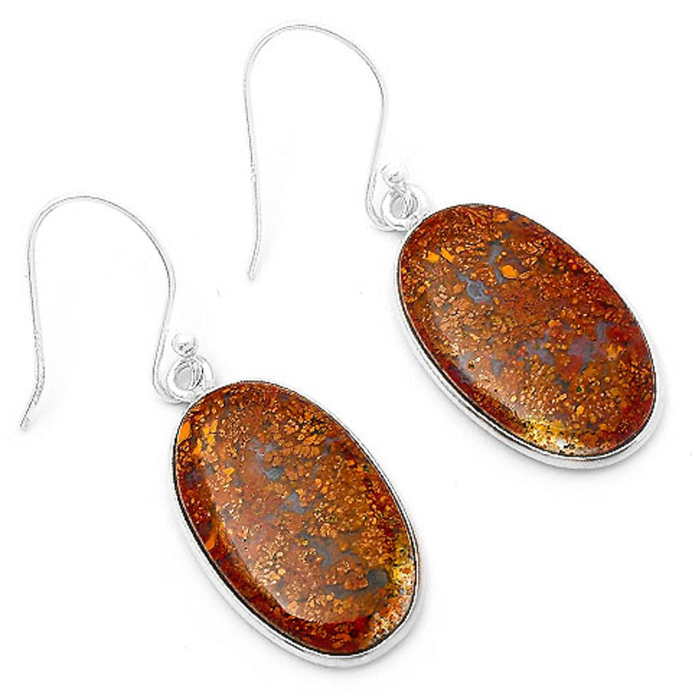 Natural Red Moss Agate Earrings E-1001 SDE63302