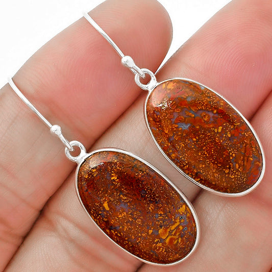 Natural Red Moss Agate Earrings E-1001 SDE63316