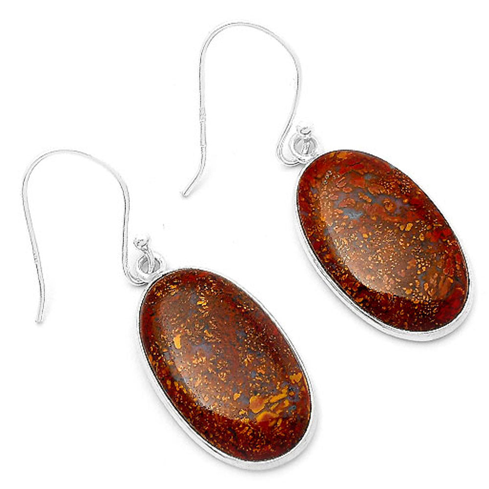 Natural Red Moss Agate Earrings E-1001 SDE63316