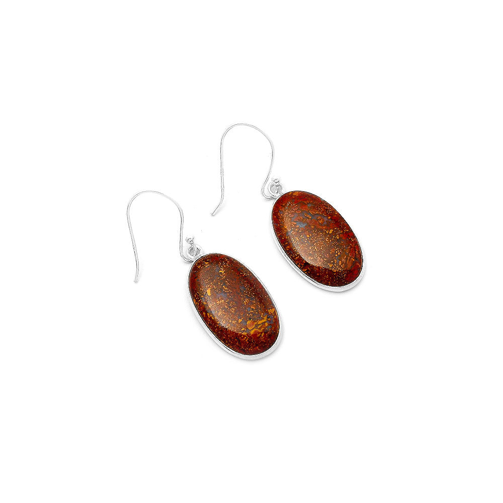 Natural Red Moss Agate Earrings E-1001 SDE63316