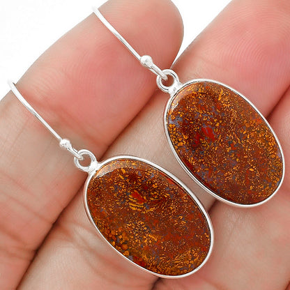 Natural Red Moss Agate Earrings E-1001 SDE63319