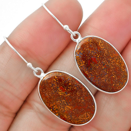 Natural Red Moss Agate Earrings E-1001 SDE63319