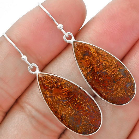 Natural Red Moss Agate Earrings E-1001 SDE63324