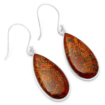 Natural Red Moss Agate Earrings E-1001 SDE63324