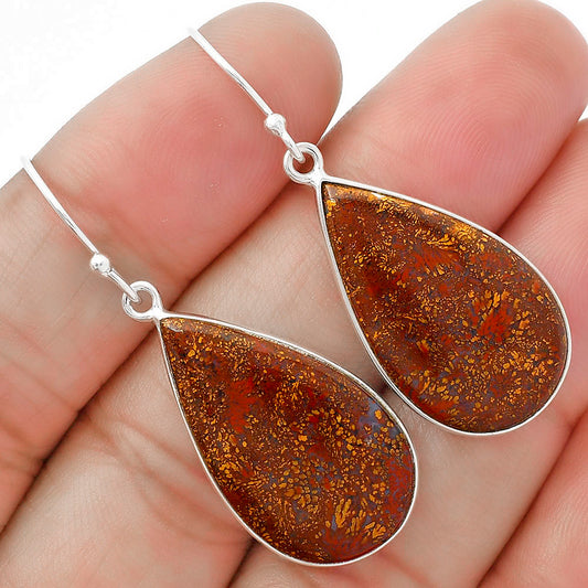 Natural Red Moss Agate Earrings E-1001 SDE63333
