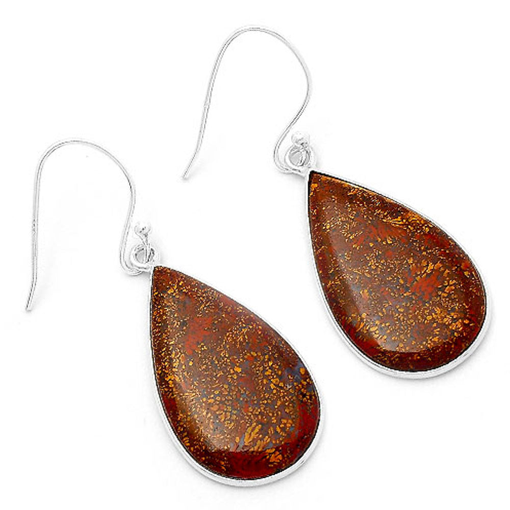 Natural Red Moss Agate Earrings E-1001 SDE63333