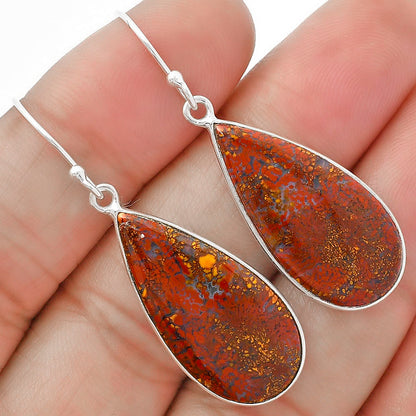 Natural Red Moss Agate Earrings E-1001 SDE63335