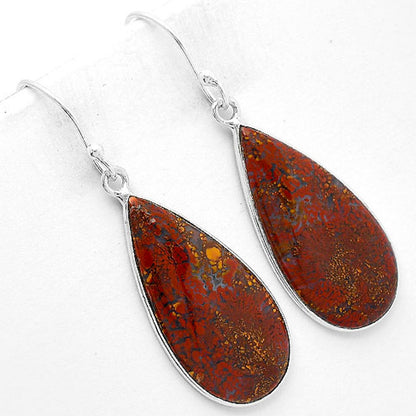 Natural Red Moss Agate Earrings E-1001 SDE63335