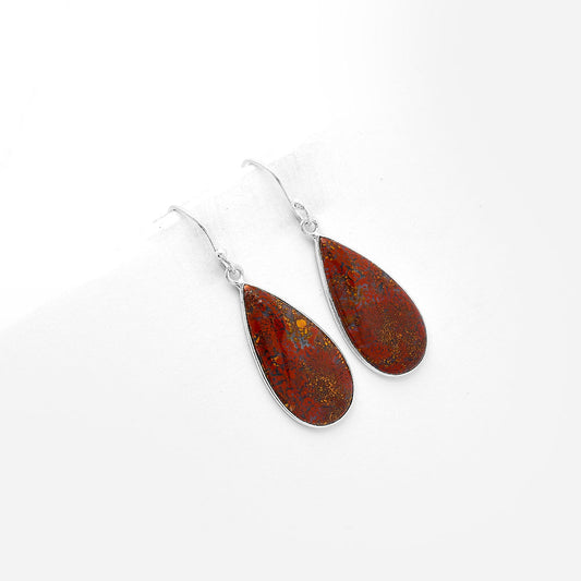 Natural Red Moss Agate Earrings E-1001 SDE63335
