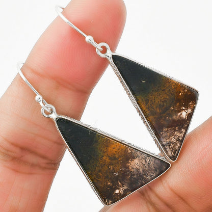 Natural Texas Moss Agate Earrings E-1001 SDE63628