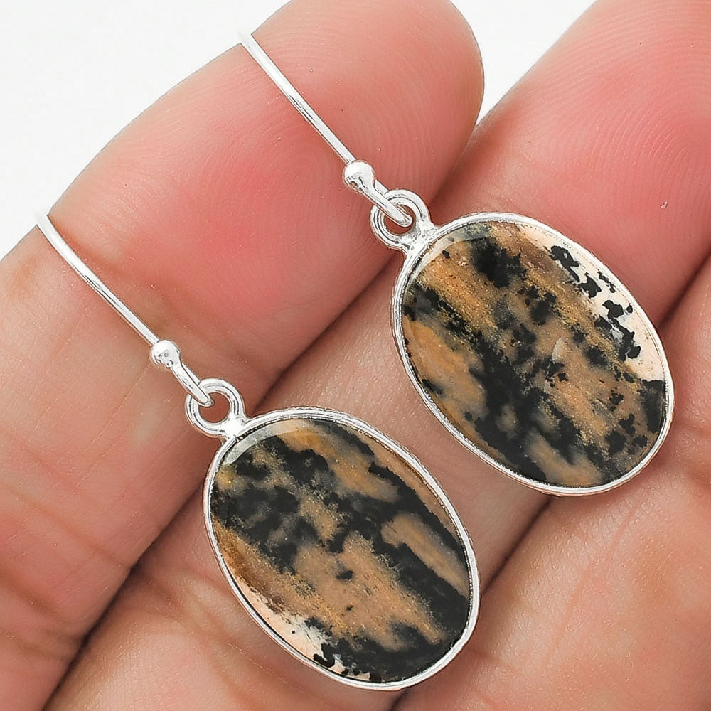 Natural Russian Honey Dendrite Opal Earrings E-1001 SDE63706