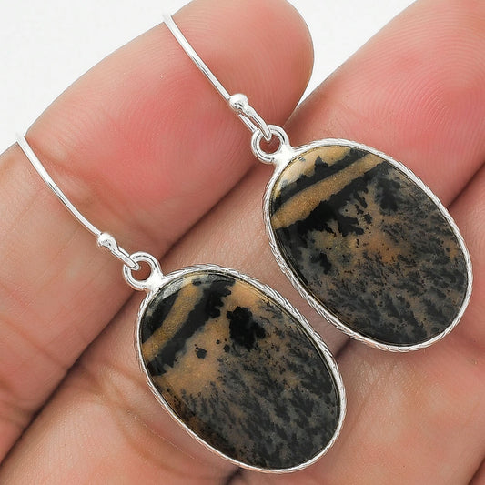 Natural Russian Honey Dendrite Opal Earrings E-1001 SDE63857