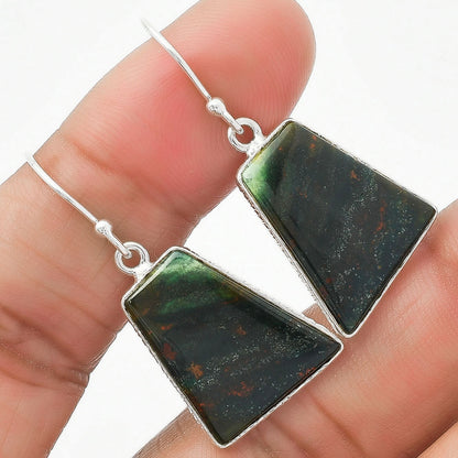 Natural Blood Stone - India Earrings E-1001 SDE63862