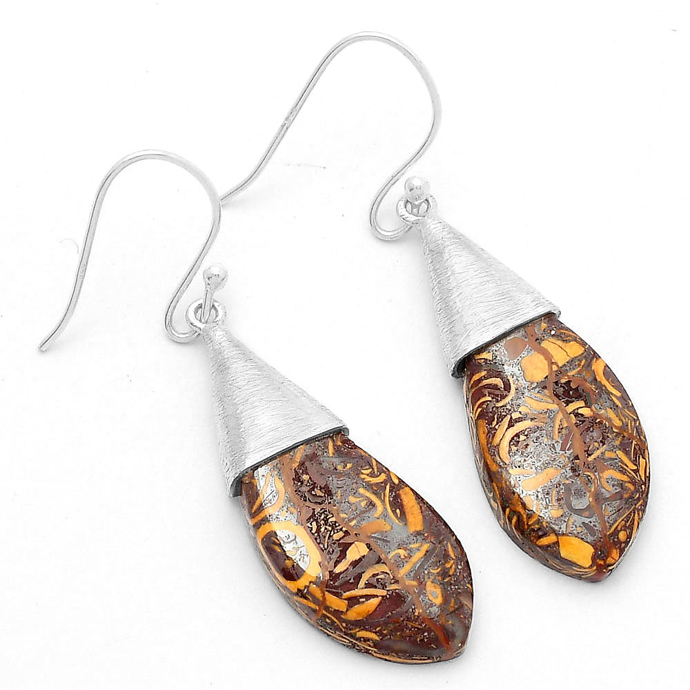 Natural Coquina Fossil Jasper India Earrings E-1083 SDE63897