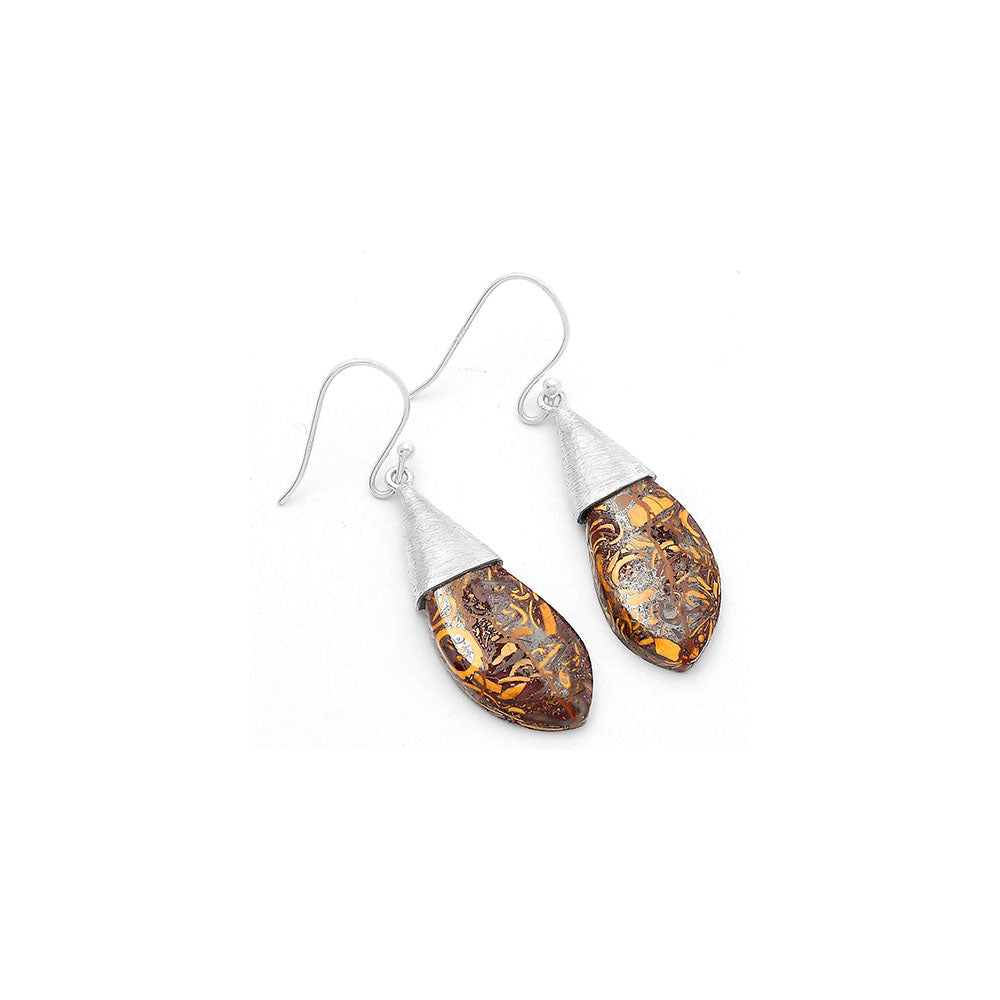 Natural Coquina Fossil Jasper India Earrings E-1083 SDE63897